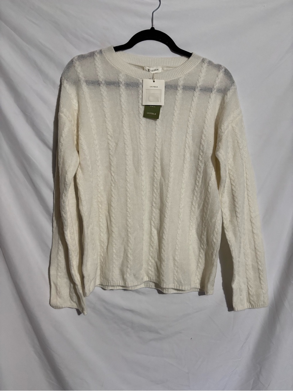 LilySilk | Cashmere | LilySilk Semi Sheer Cable Knit Sweater | Sweater
